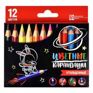 Набор цветных карандашей 12 цветов Зайка-Космонавт 
