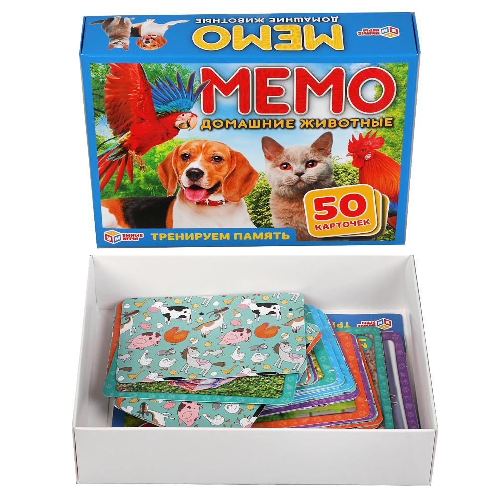 Домашние животные. Карточная игра мемо.