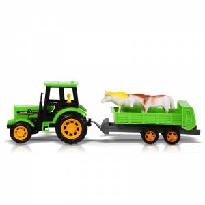 Фрикционная игрушка Handers "Трактор с прицепом: Перевозка животных" 