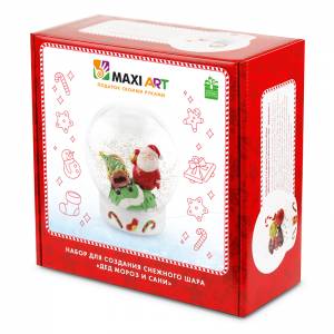 Набор для создания снежного шара Maxi Art Дедушка мороз и сани