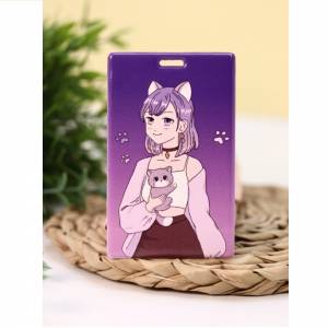 Держатель для карт Аниме "Cute cat Girl"