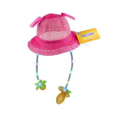1TOY Хлоп-Ушки, шляпа летняя, с поднимающимися ушками,со светом,3 режима огоньков,5 цветов