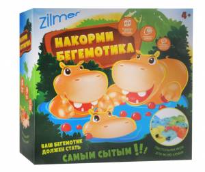 Настольная игра для детей и всей семьи Zilmer "Накорми бегемотика"