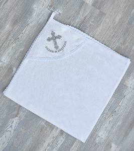 Крестильное полотенце трикотаж махра вышивка